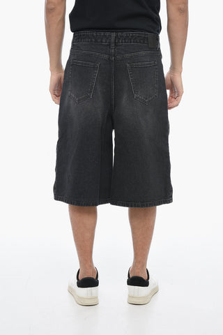 Shorts in Denim Loose Fit con Dettaglio Zip