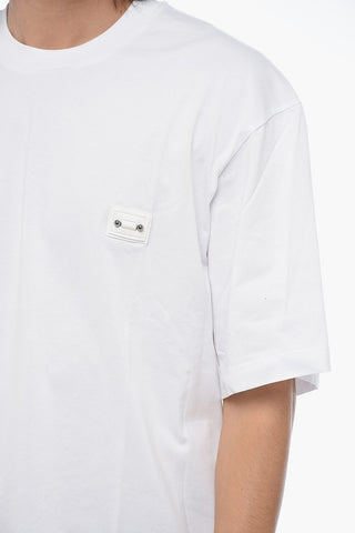 Crew Neck PIERCED Cotton T-Shirt