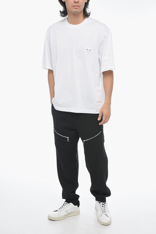Crew Neck PIERCED Cotton T-Shirt