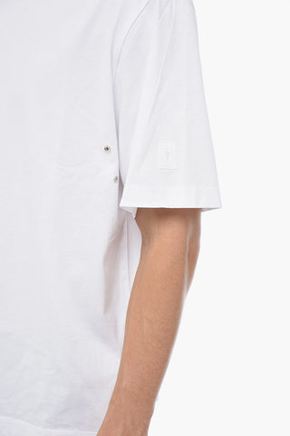 Slim Fit Uni T-Shirt mit Ösen-Details