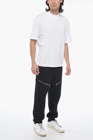 Slim Fit Uni T-Shirt mit Ösen-Details