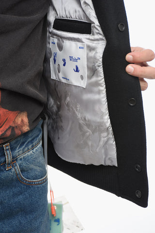 Leather Varsity Bomber with Patchwork