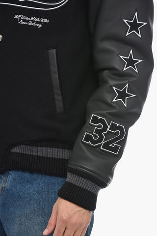 MOON Varsity Bomber with Patchwork