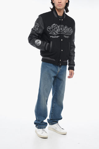 MOON Varsity Bomber with Patchwork