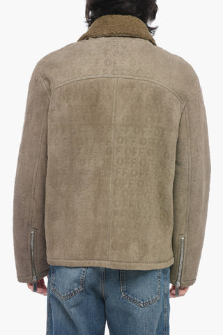 Giubbotto Shearling con Fantasia Logo