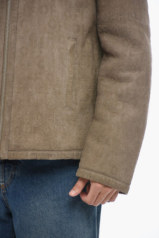 Giubbotto Shearling con Fantasia Logo