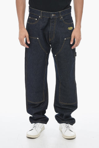 SEASONAL Dark-washed SKATE CARPENTER Denims with Visible Stitching