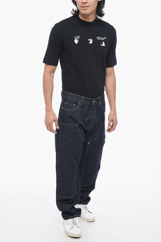 SEASONAL Dark-washed SKATE CARPENTER Denims with Visible Stitching