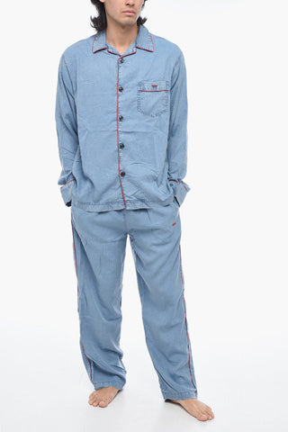 Logoed LOOMY Pyjama Set with Contrasting Trims