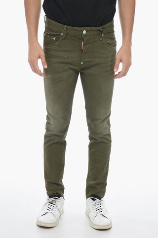 Skater Denims with Paint Splatter Motif