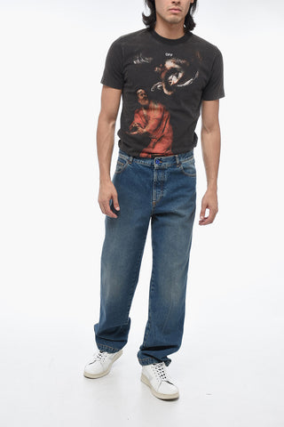 Regular-Fit-Jeans 5-Taschen aus Stone-Wash-Denim 19cm