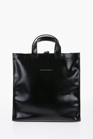 MM6 Borsa tote in Pelle con Maxi Stampa Frontale