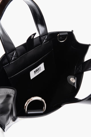 MM6 Borsa tote in Pelle con Maxi Stampa Frontale