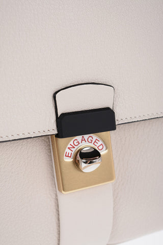 Two-Tone Cotton and Leather Hand Bag