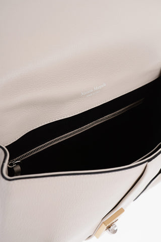 Two-Tone Cotton and Leather Hand Bag