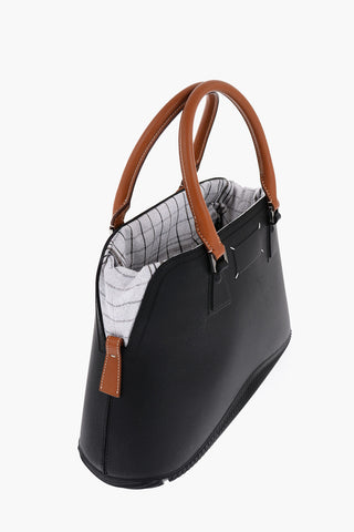 MM11 Rubber Hand Bag with Leather Trims