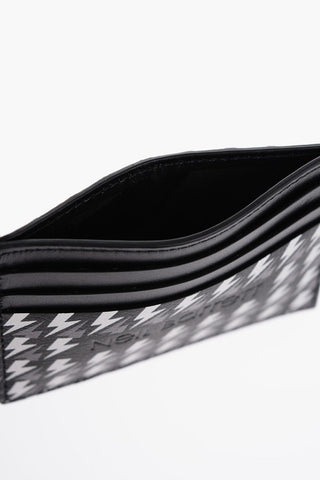 All-Over Thunderbolt Printed Leather Card Holder