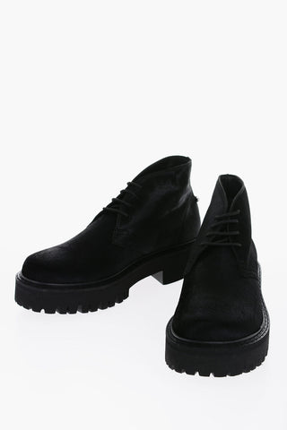 Ponyskin Derby Shoes with Silver-Tone Detail