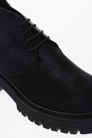 Ponyskin Derby Shoes with Silver-Tone Detail
