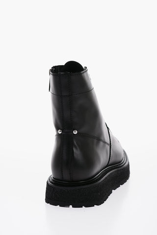 Anfibi in Pelle con Zip Laterale