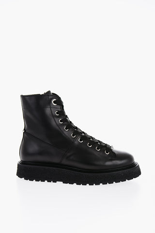 Anfibi in Pelle con Zip Laterale