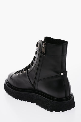Anfibi in Pelle con Zip Laterale