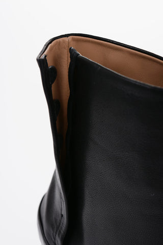 MM22 Leather Booties with Point Toe