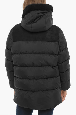 Quilted SHASTA Down Jacket with Nabuk Insert and Real Fur Detail