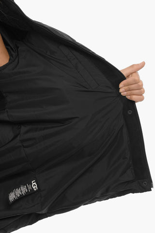 Quilted SHASTA Down Jacket with Nabuk Insert and Real Fur Detail