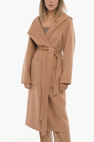 Wool CELIE EDIE Coat with Hood and Belt