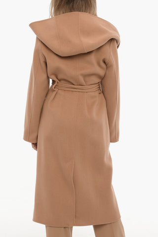 Wool CELIE EDIE Coat with Hood and Belt