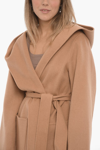 Wool CELIE EDIE Coat with Hood and Belt