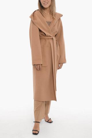 Wool CELIE EDIE Coat with Hood and Belt
