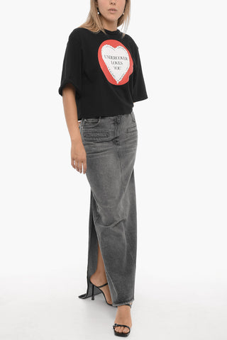 Maxi Gonna in Denim con Doppio Spacco