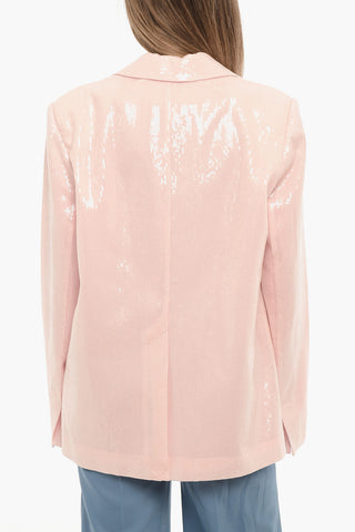 Blazer in Paillettes con Spacco Sul Retro