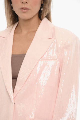 Blazer in Paillettes con Spacco Sul Retro