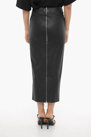 Faux Leather Pencil Skirt with Back Zip