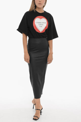 Faux Leather Pencil Skirt with Back Zip