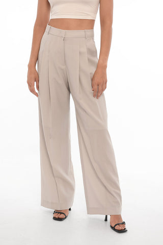 High Waist Double Pleated Pants