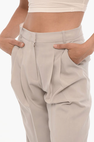 High Waist Double Pleated Pants