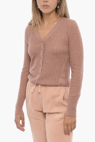Cardigan a Costine con Scollo a V