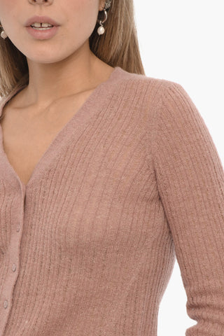 V-Neck Ribbed Cardigan