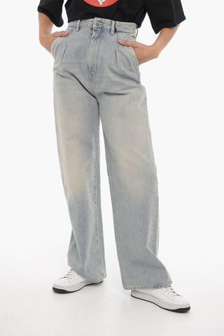 Wide Leg Single-Pleat Jeans 26cm