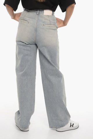 Wide Leg Single-Pleat Jeans 26cm