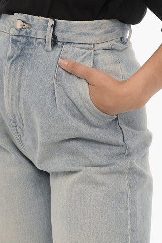 Wide Leg Single-Pleat Jeans 26cm