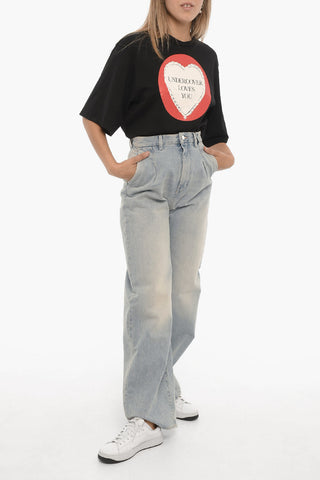 Wide Leg Single-Pleat Jeans 26cm
