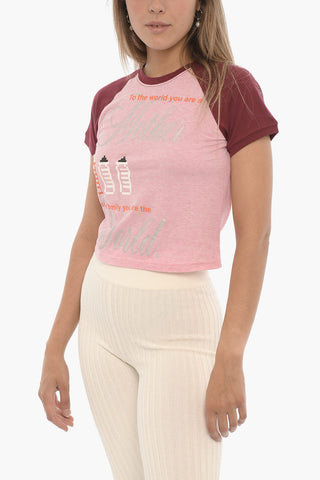 Printed Two-Tone Crewneck T-shirt