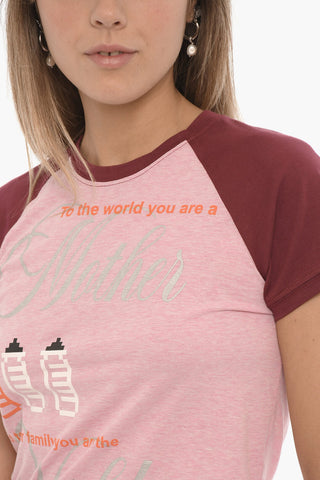 Printed Two-Tone Crewneck T-shirt