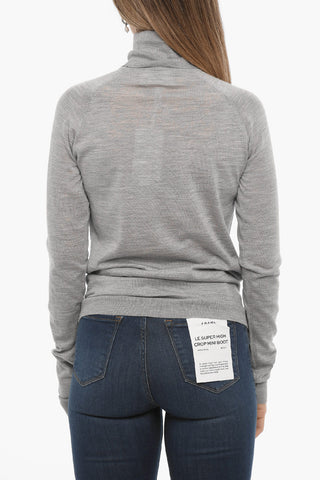 Virgin Wool Silk and Cashmere Turtle-neck Sweater