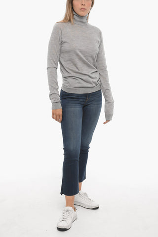 Virgin Wool Silk and Cashmere Turtle-neck Sweater